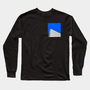 Geometric abstract blue skyline Long Sleeve T-Shirt